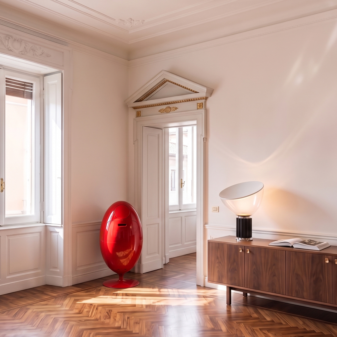 Ovetto rosso in interno classico
